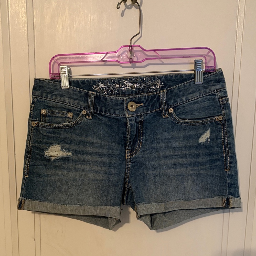 Express Dark Blue Jean Shorts